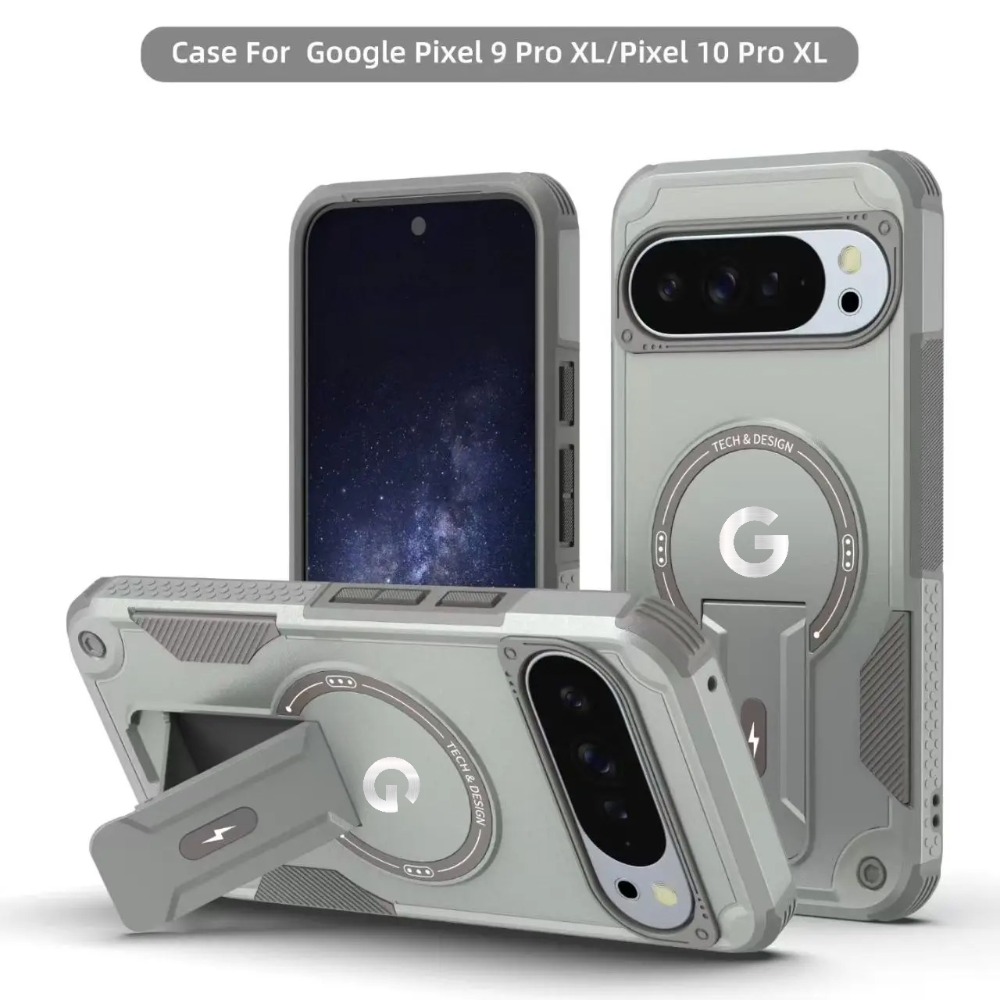 Rugged Armor Case - เคสโทรศัพท์แบบกันกระแทกพร้อมขาตั้งแม่เหล็กสำหรับ Google Pixel 10 Pro XL