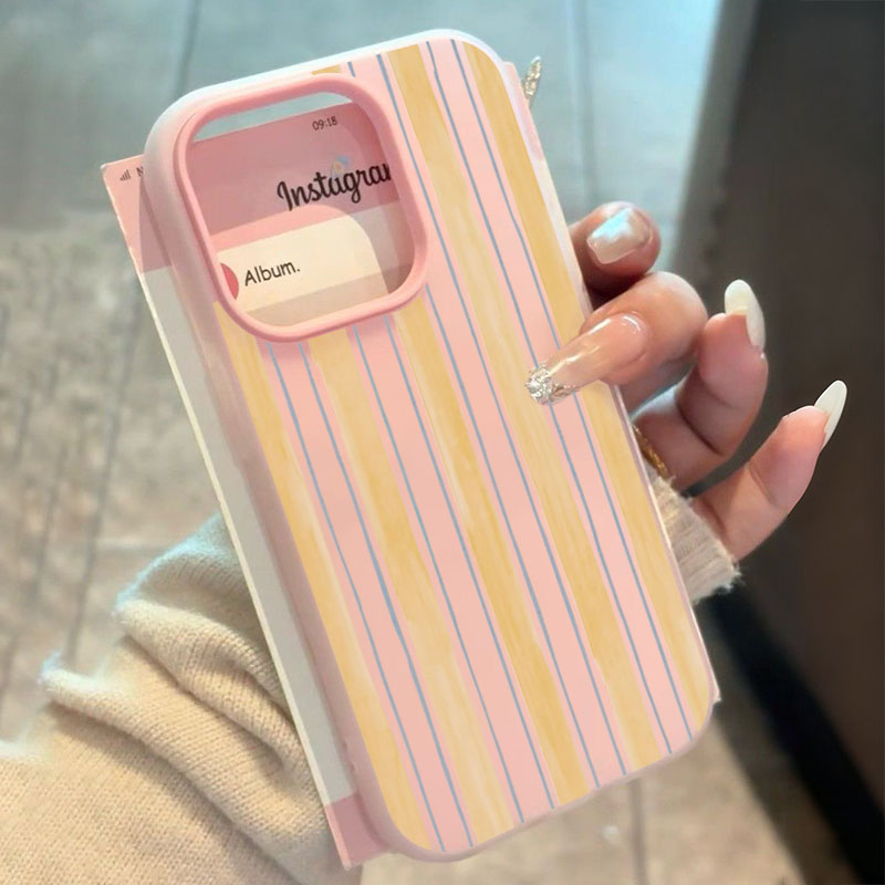 Phone Cases Yellow - เคสโทรศัพท์ลายทางสีเหลืองทันสมัย สำหรับ iPhone 17 16 E