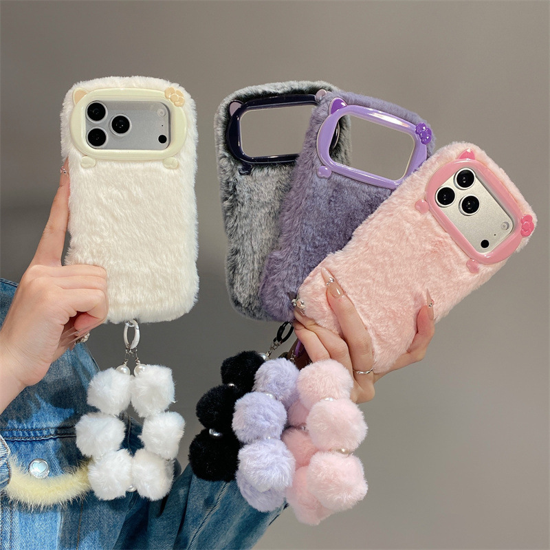 Phone Cases Iphone 17 - เคสโทรศัพท์ขนเฟอร์สีพื้นสุดหรู สำหรับ iPhone 17 Air 16