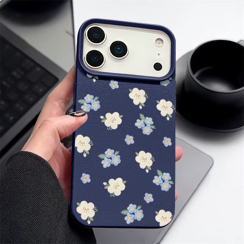 Phone Cases Leather - เคสโทรศัพท์ลายดอกไม้เล็กๆ สำหรับ iPhone 17e 17 16