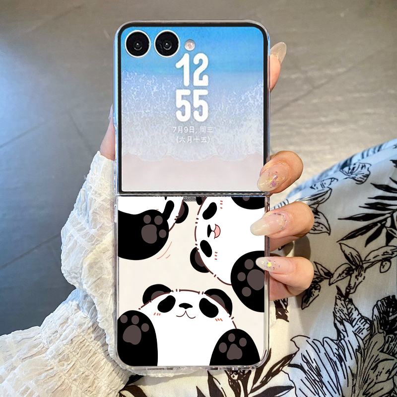 Phone Cases Z Fold 6 - เคสโทรศัพท์ลายแพนด้าน่ารักสำหรับ Samsung Galaxy Z Flip 8