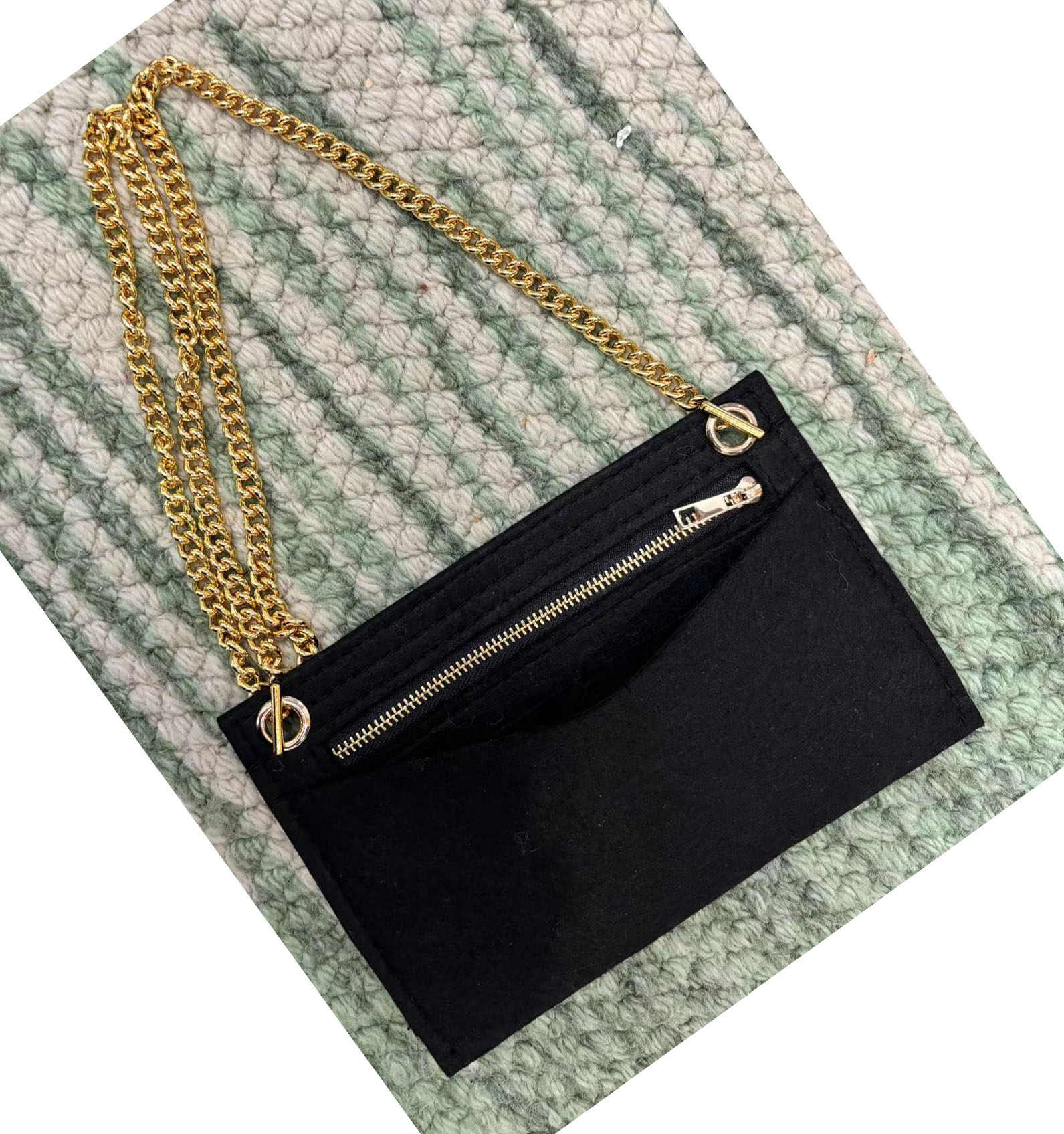 Monogram Custom Case - กระเป๋าใส่โมโนแกรม YSL กระเป๋าจัดระเบียบหรูหราพร้อมสายโซ่กระเป๋าดีไซน์เนอร์กระเป๋าถือซับใน tas kosmetik ด้านใน