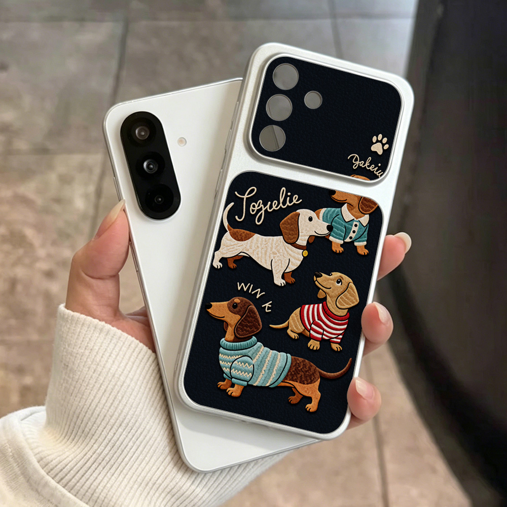 Phone Cases Leather - เคสโทรศัพท์หนังลายการ์ตูนลูกสุนัข สำหรับ Samsung A57 A56 5G