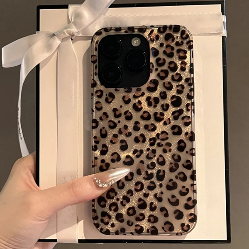 Phone Cases Dior - เคสโทรศัพท์ใสลายเสือดาวน่ารัก สำหรับ iPhone 16 15 14