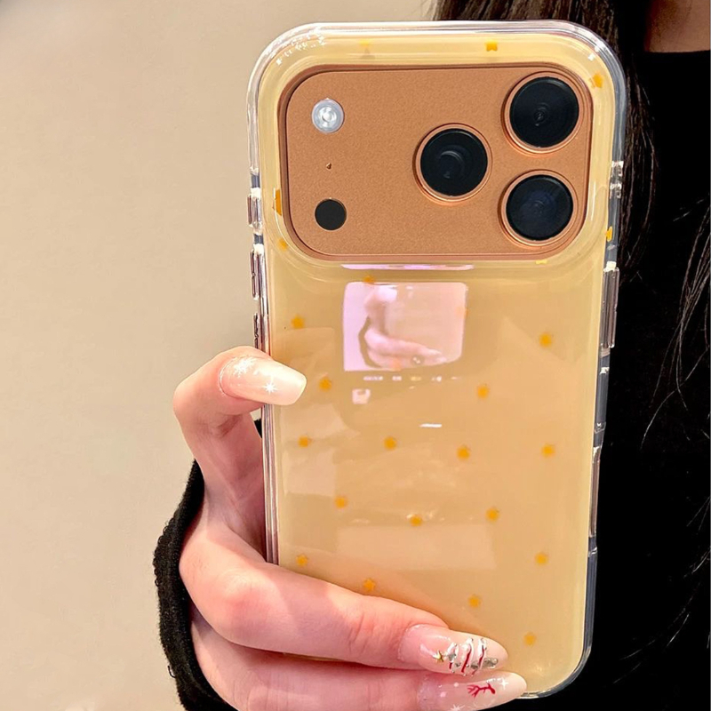 Phone Cases Yellow - เคสโทรศัพท์ลายดาวสีเหลืองแฟชั่น สำหรับ iPhone 17 Pro 16