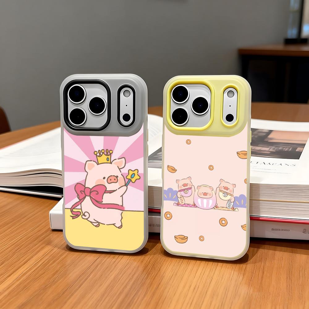 Phone Cases Yellow - เคสโทรศัพท์ลายหมูลูลู่ แบบใส เจลลี่ สำหรับ iPhone 17/16/15/14/13/12