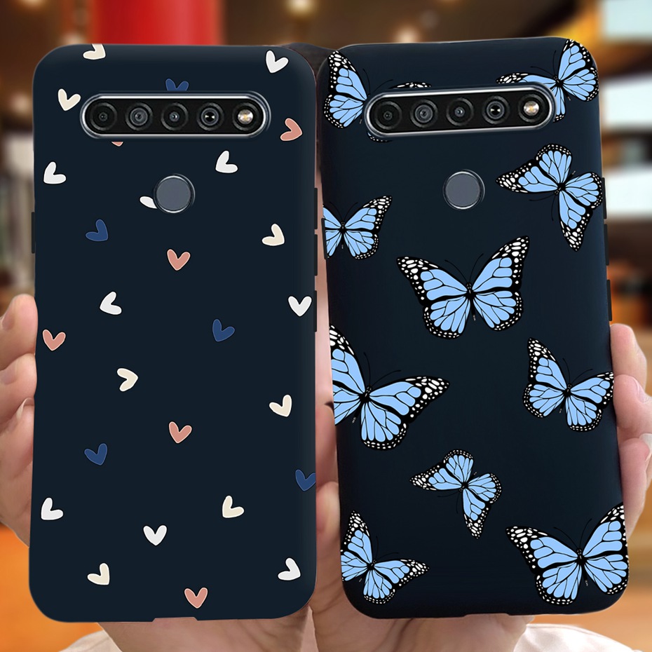 Phone Cases Jordan - สําหรับ LG K61 2020 เคสโทรศัพท์น่ารักรักหัวใจผีเสื้อรูปแบบซิลิโคนสําหรับ LG