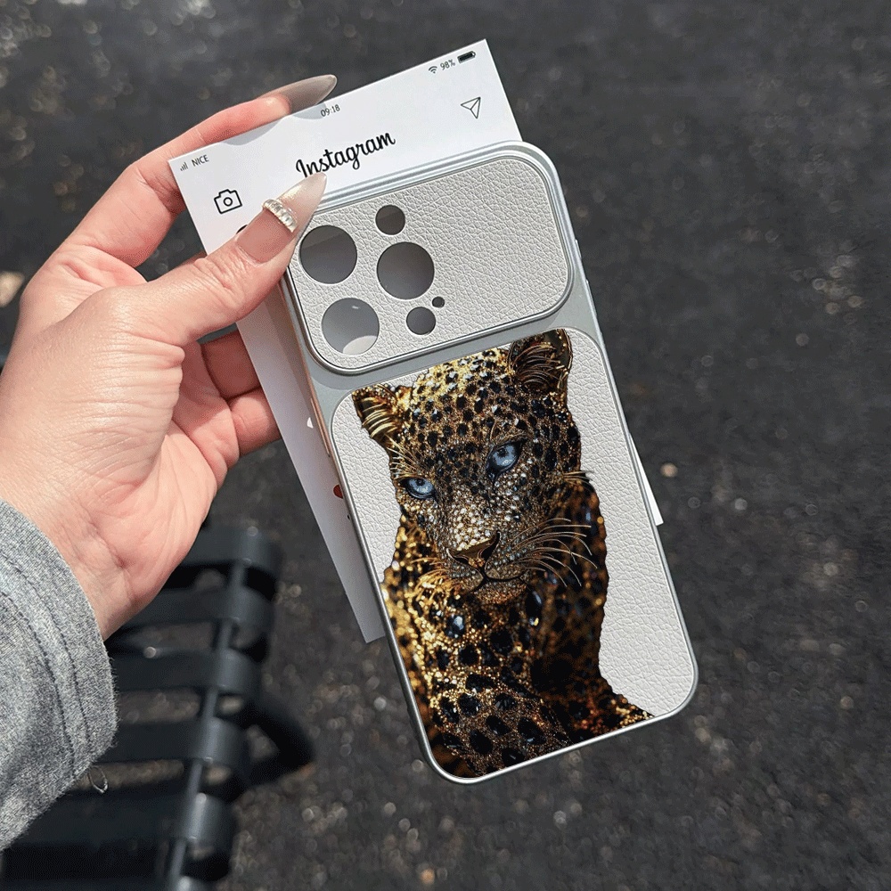 Phone Cases Leather - เคสโทรศัพท์ลายเสือดาวสุดชิค สำหรับ iPhone 17 16 15