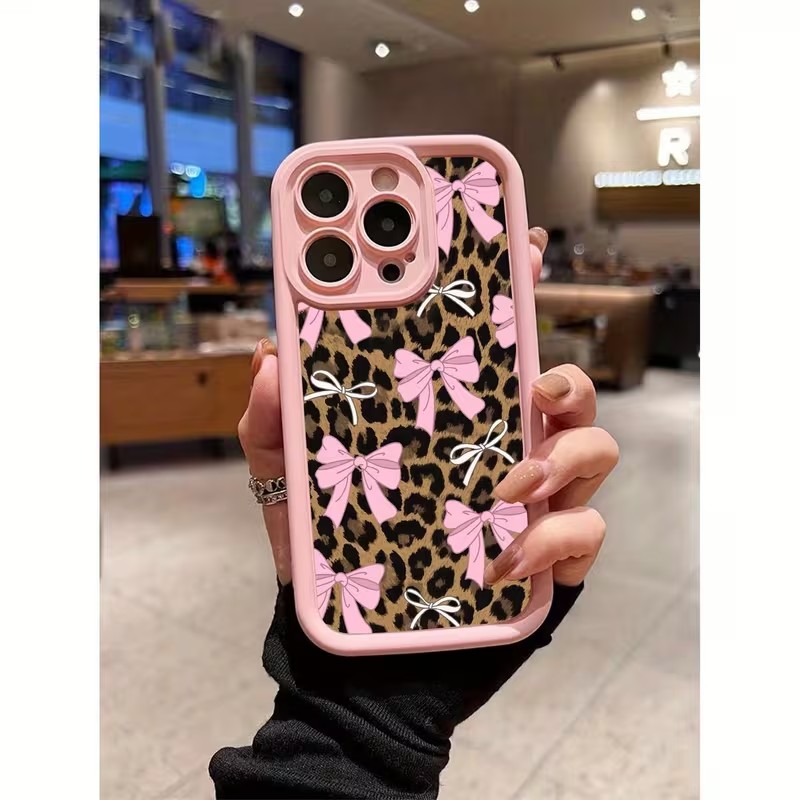 Phone Cases Iphone 17 - เคสโทรศัพท์ลายเสือดาวพร้อมโบว์สำหรับ iPhone 18 17 16 15