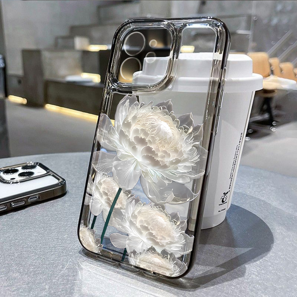 Phone Cases Dior - เคสโทรศัพท์ใสลายดอกบัวสำหรับ iPhone 17 13 16 Pro