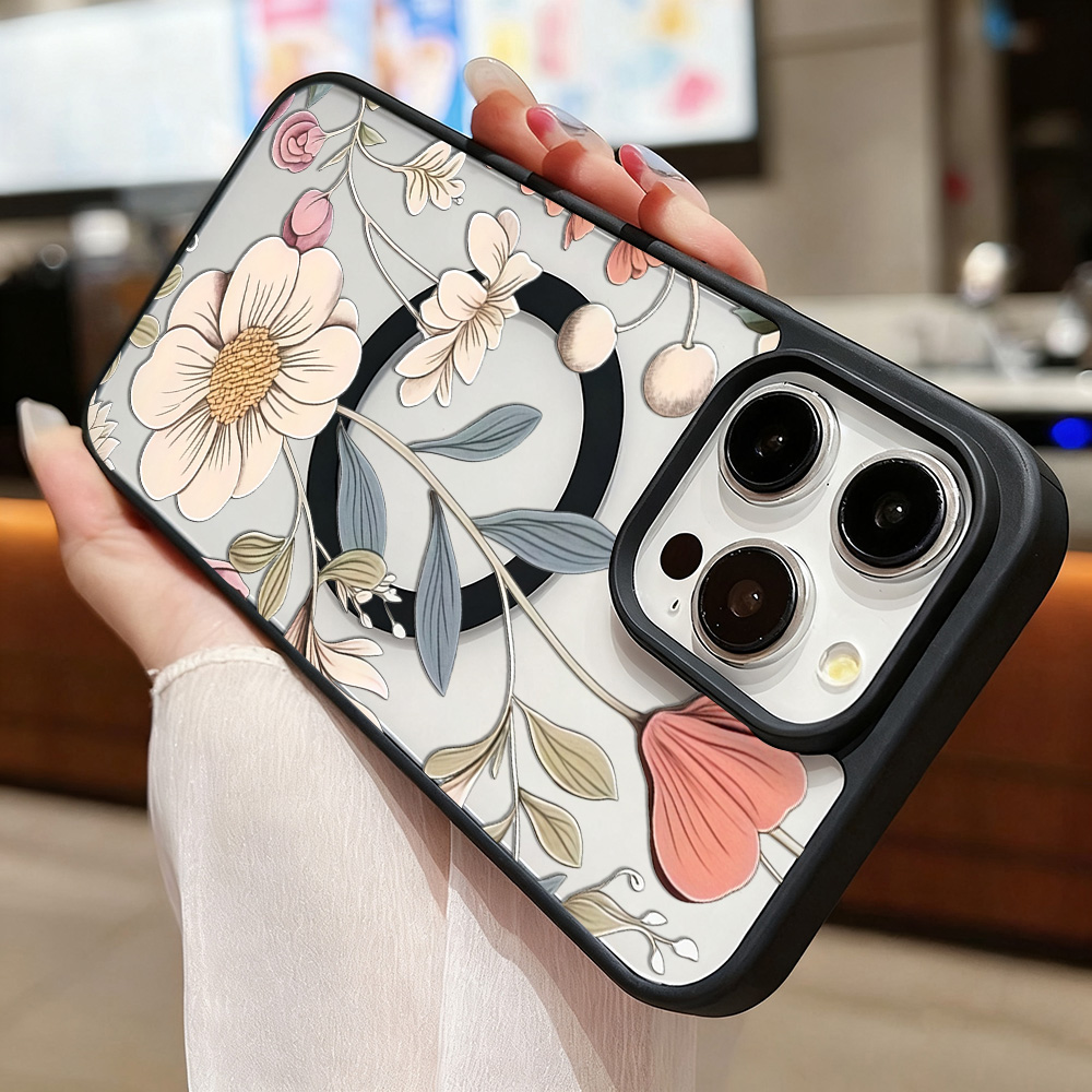 เคสโทรศัพท์ลายดอกไม้ขอบดำ ป้อง - Phone Cases Transparent บทวิจารณ์และราคา