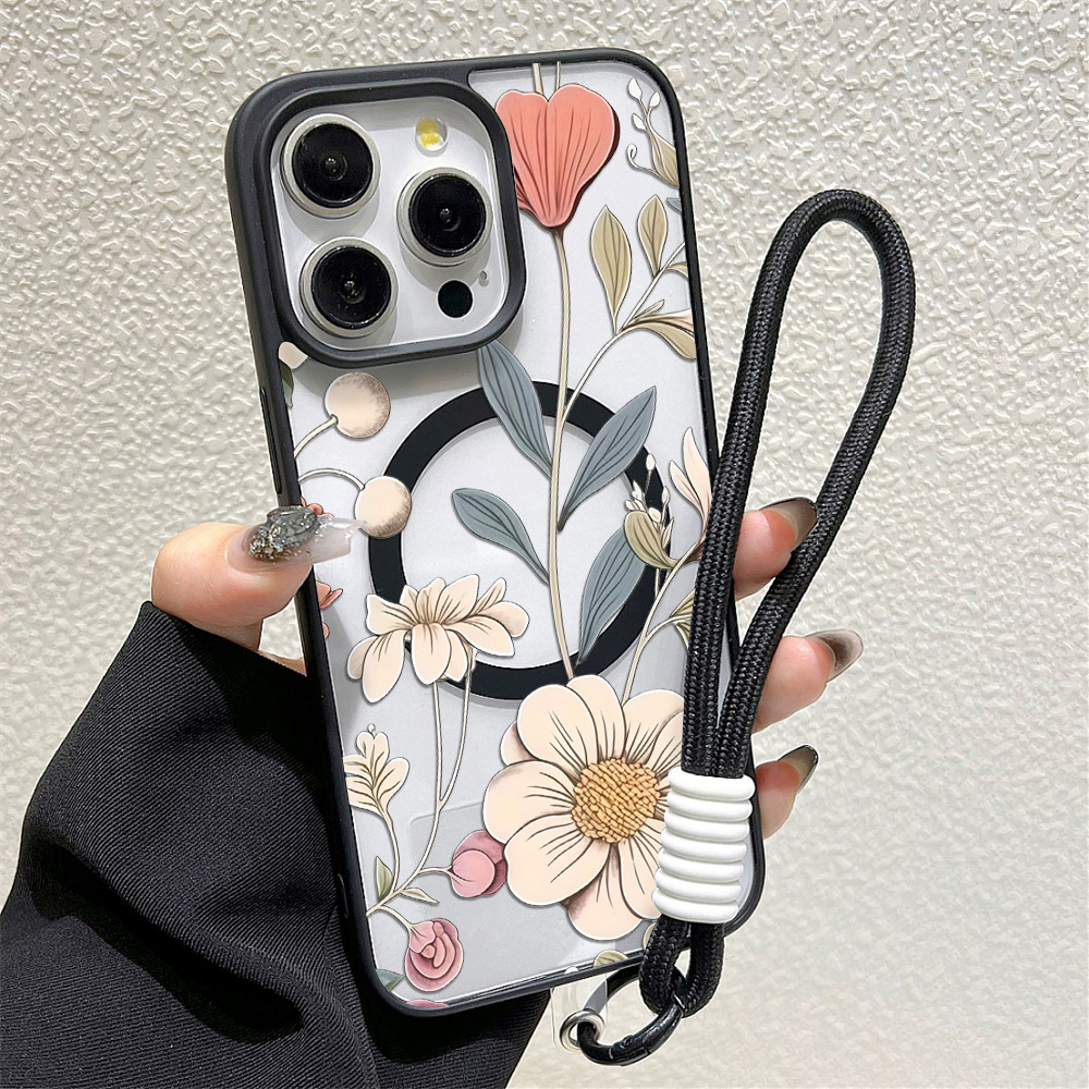 เคสโทรศัพท์ลายดอกไม้ขอบดำ ป้อง - Phone Cases Transparent บทวิจารณ์และราคา
