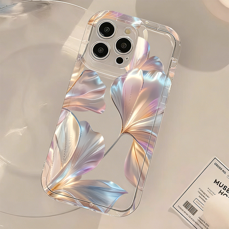 เคสโทรศัพท์ลายใบแปะก๊วยสีเมทัล - Phone Cases Transparent บทวิจารณ์และราคา