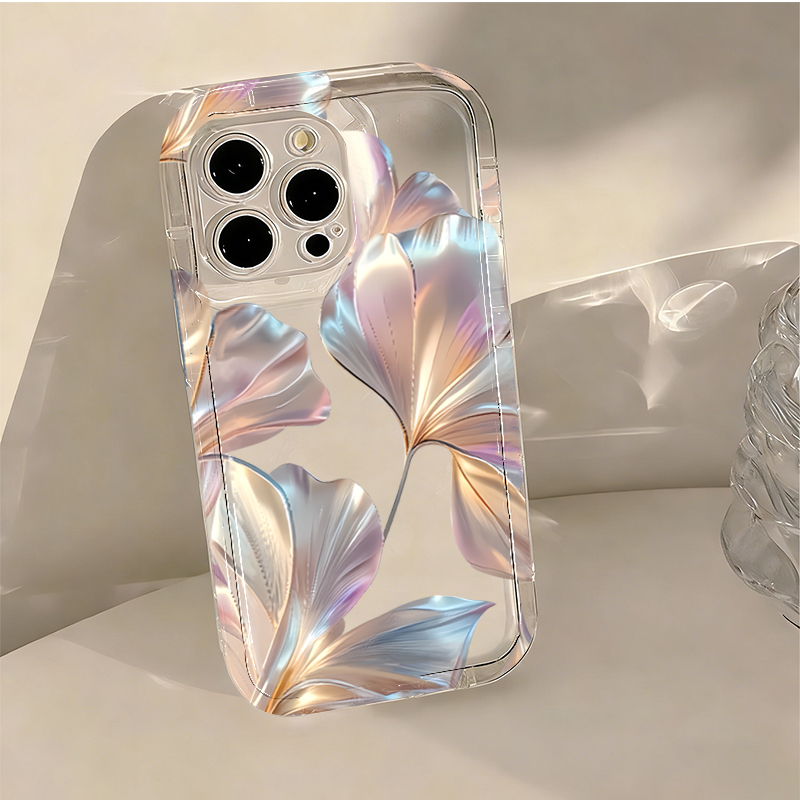 เคสโทรศัพท์ลายใบแปะก๊วยสีเมทัล - Phone Cases Transparent บทวิจารณ์และราคา