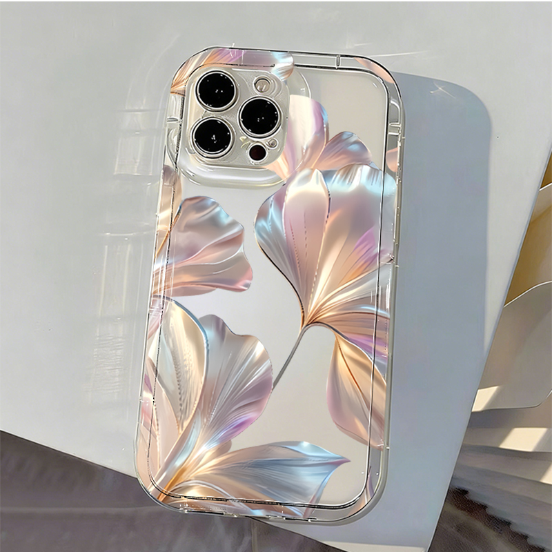 เคสโทรศัพท์ลายใบแปะก๊วยสีเมทัล - Phone Cases Transparent บทวิจารณ์และราคา