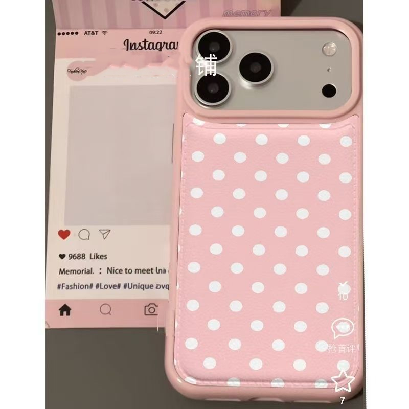 เคสโทรศัพท์หนังลายจุดสีชมพูสไต - Phone Cases Leather บทวิจารณ์และราคา
