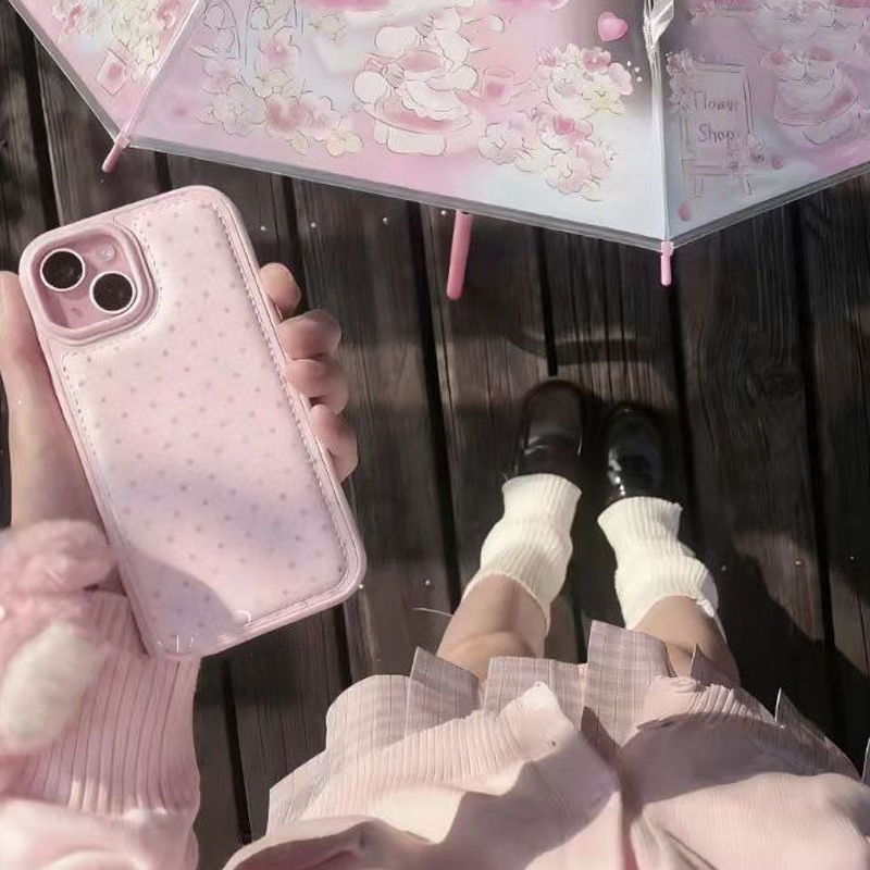 เคสโทรศัพท์หนังลายจุดสีชมพูสไต - Phone Cases Leather บทวิจารณ์และราคา
