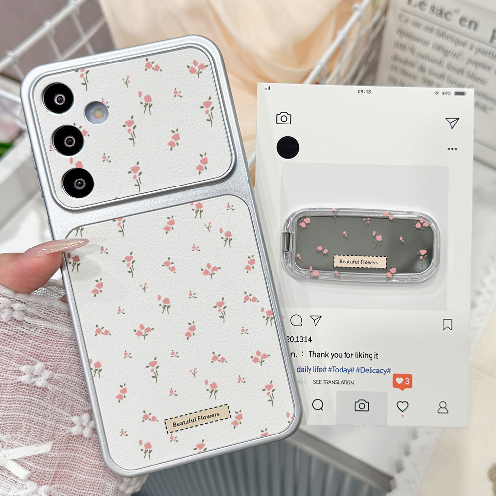 เคสโทรศัพท์ลายดอกไม้สีชมพูน่าร - Phone Cases Leather บทวิจารณ์และราคา