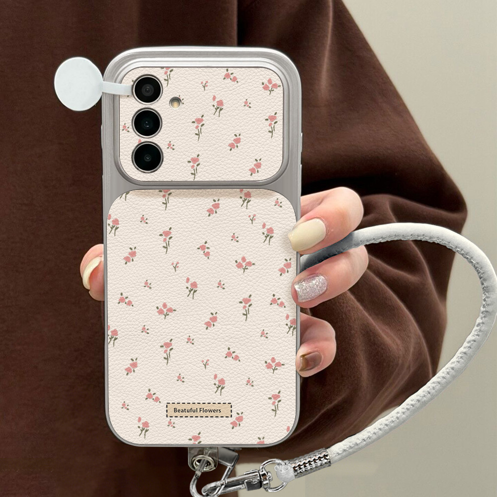 เคสโทรศัพท์ลายดอกไม้สีชมพูน่าร - Phone Cases Leather บทวิจารณ์และราคา