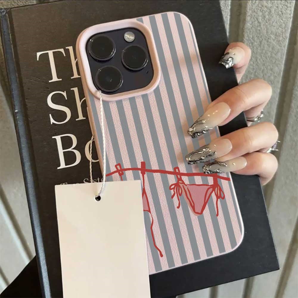 เคสโทรศัพท์ลายบิกินี่สีฟ้าขาว  - Phone Cases Rugged บทวิจารณ์และราคา