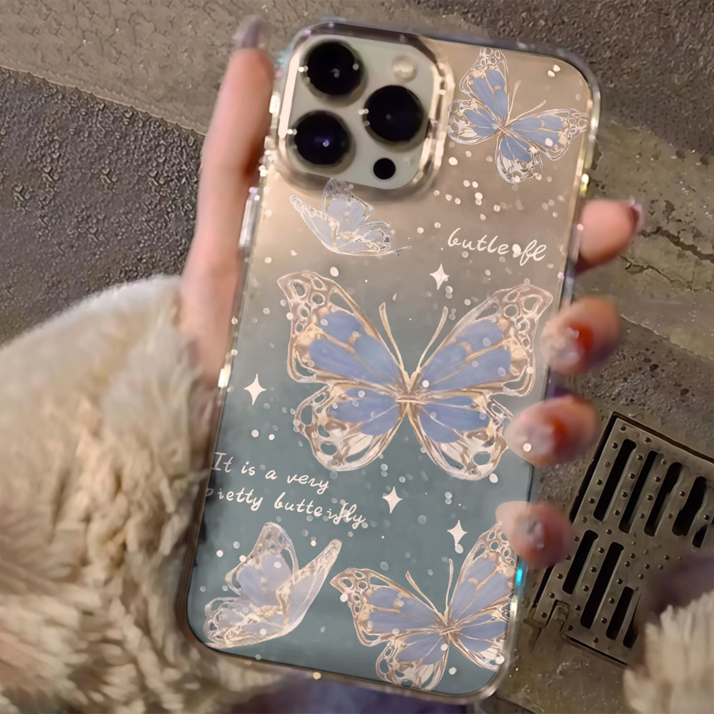 เคสโทรศัพท์ใสลายผีเสื้อสีน้ำเง - Phone Cases Transparent บทวิจารณ์และราคา