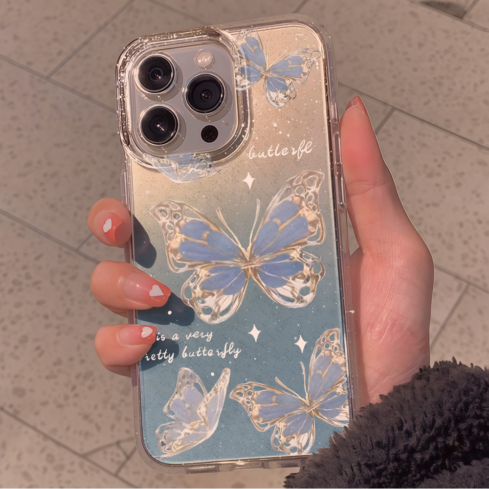 เคสโทรศัพท์ใสลายผีเสื้อสีน้ำเง - Phone Cases Transparent บทวิจารณ์และราคา