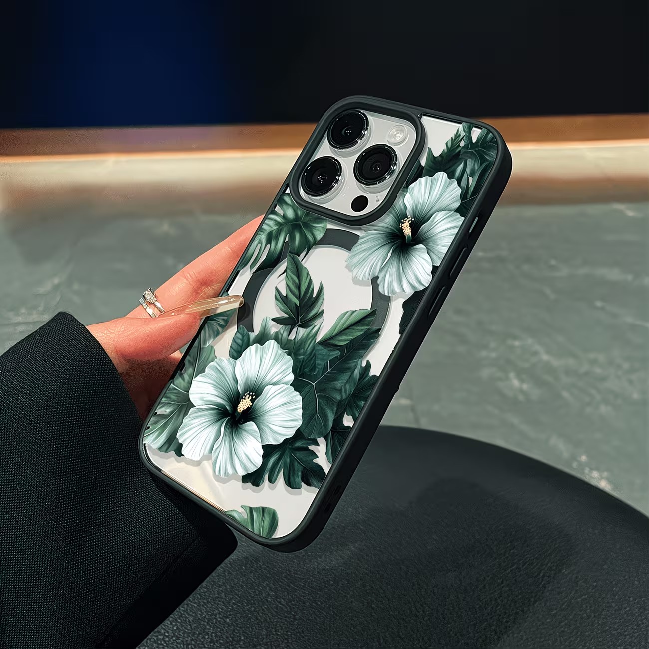 เคสโทรศัพท์ลายดอกไม้สีเขียวสำห - Phone Cases Transparent บทวิจารณ์และราคา
