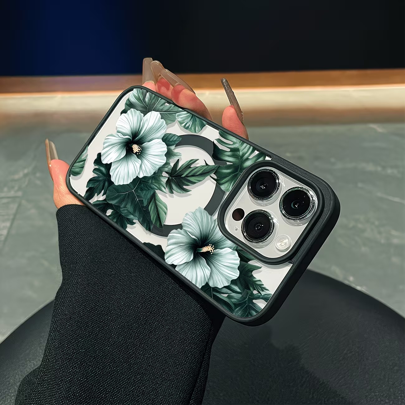 เคสโทรศัพท์ลายดอกไม้สีเขียวสำห - Phone Cases Transparent บทวิจารณ์และราคา